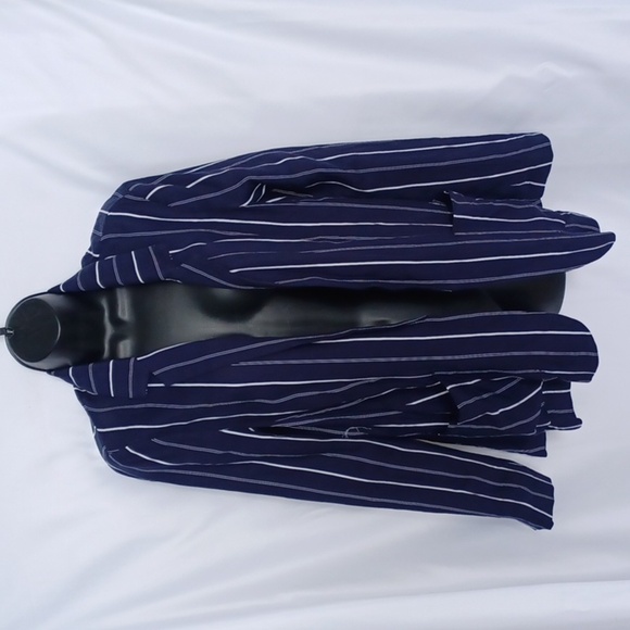 NWT Express Navy Striped Blazer, sz M - Picture 1 of 7
